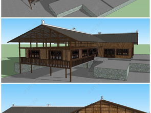 精品木結(jié)構(gòu)房屋與古建筑寺廟的設計模型資源